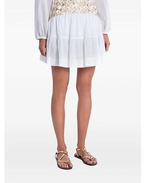 Greek Archaic Kori Ruffled Mini Skirt - White