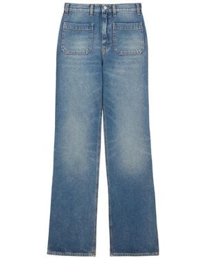 Fortela Vaqueros Bootcut Con Bolsillos De Parche - Azul