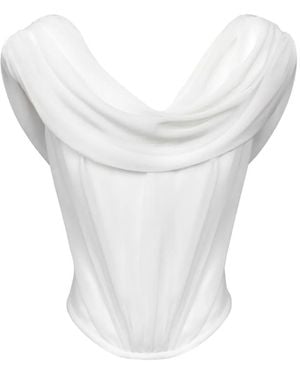POST MERIDIEM Zip-Fastening Draped Top - White