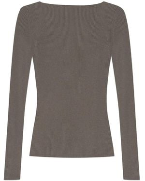 Rick Owens Ribbed open-back sweater - Gris