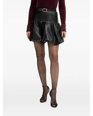 Morgan Bubble-Hem Mini Skirt - Black