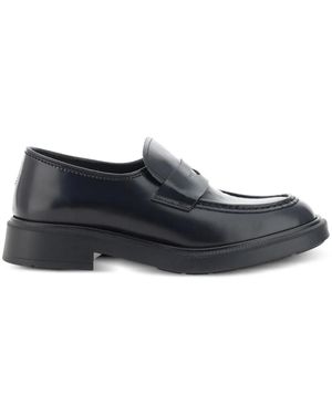 Fratelli Rossetti Almond-Toe Leather Loafers - Blue