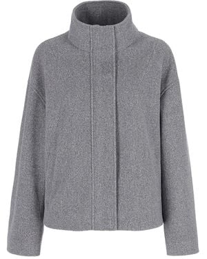 Conte Of Florence High-Neck Zip-Front Jacket - Gray