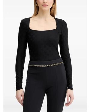 Guess Langarmshirt Aus Jacquard - Schwarz