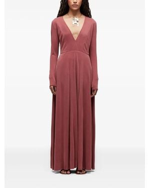 Osklen Plunged-Neckline Maxi Dress - Red