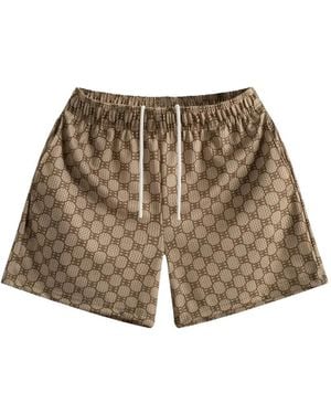 Bravest Studios Matrix Monogram-Print Track Shorts - Brown