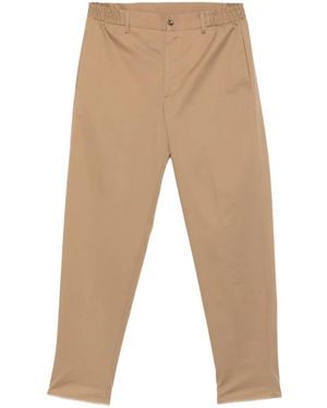 Tagliatore Elasticated-Waistband Straight-Leg Trousers - White
