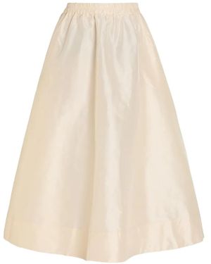 Suzie Kondi Elasticated-Waist Flared Maxi Skirt - White