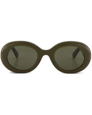 Emmanuelle Khanh Lunettes De Soleil À Monture Ovale - Vert