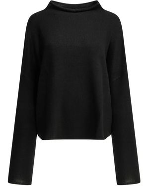 Lisa Yang Sandy Boat-Neck Dropped-Shoulder Sweater - Noir
