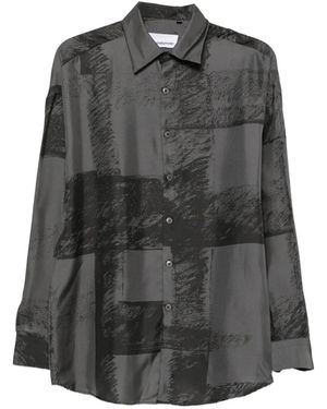 Costumein Abstract-Print Long-Sleeve Shirt - Grey