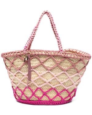 Rosantica Large Braided-Rope Tote Bag - Pink