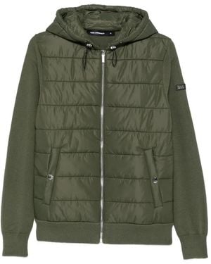 KARL LAGERFELD Quilted Hooded Jacket - Green
