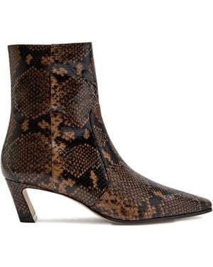 Stuart Weitzman 50Mm Stassi Snake-Effect Zip Boots - Brown