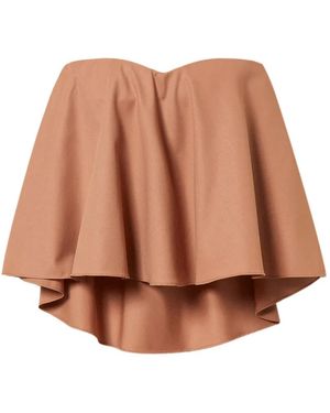 Twinset High-Low Strapless Top - Brown