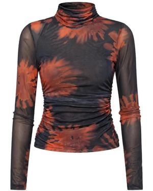 JBQ Tyla Floral-Print Ruched Top - Blue