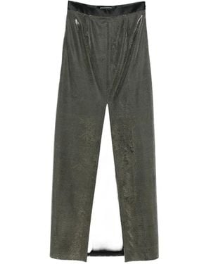Styland Front-Slit Metallic Maxi Skirt - Grey