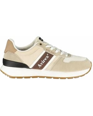 Avirex Baskets À Logo Imprimé - White