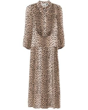 RIXO London "Izzy" Dress Antelope Spot - Natural