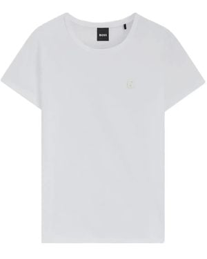 BOSS Flower-Embellished T-Shirt - White