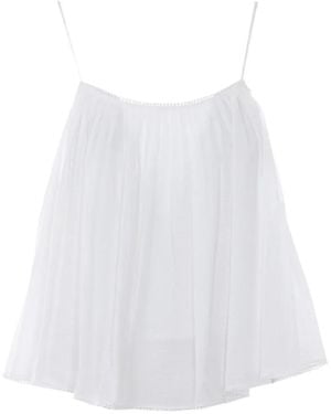 ELEH Spaghetti Straps Embroidered Top - White