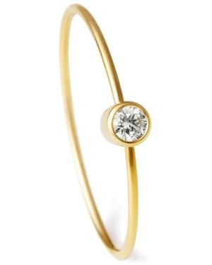 Shihara Pendiente De Aro One-Stone 03 En Oro Amarillo De 9Kt Con Diamantes - Blanco