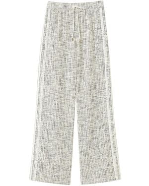 Twinset Tweed-Effect Drawstring Pants - White