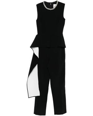 Roland Mouret Embellished Peplum Jumpsuit - Black