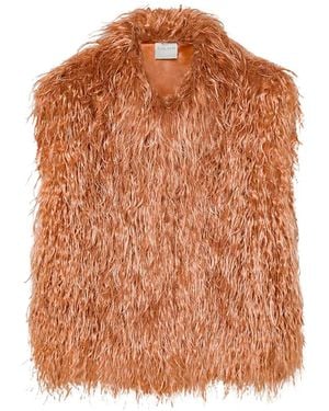 forte_forte Feather-Effect Sleeveless Jacket - Orange