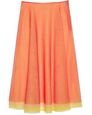 MSGM Layered Tulle Midi Skirt - Orange
