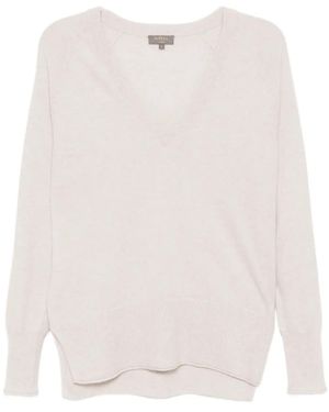 N.Peal Cashmere Jersey con cuello en V - Blanco