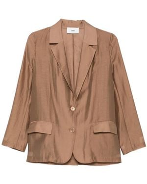 SOLOTRE Single-Breasted Blazer - Brown