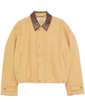 Acne Studios Contrasting-Collar Bomber Jacket - Natural