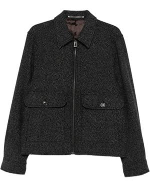 Paul Smith Harrington Herringbone-Pattern Front-Pocket Jacket - Black