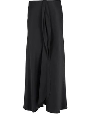 Giorgio Armani Draped Midi Skirt - Black