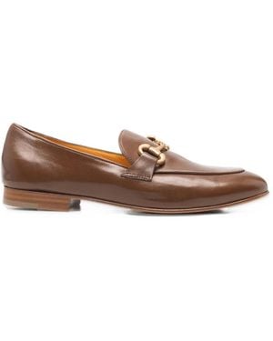 Mara Bini Horsebit Leather Loafers - Brown