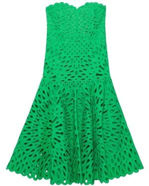 Jonathan Simkhai Florence Eyelet-Embroidered Strapless Midi Dress - Green