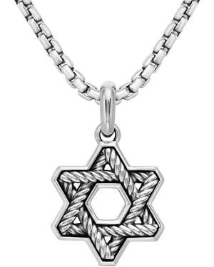 David Yurman Cable Star Of David アミュレット 19mm スターリングシルバー - ホワイト