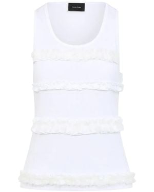Simone Rocha Fitted Ruffle Frill Tank Top - White