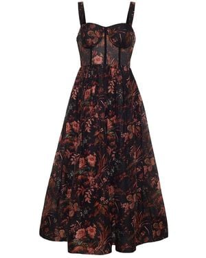 Cara Cara Floral-Print Midi Dress - Purple