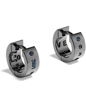 Apm Monaco Mini Morse Love Hoop Earrings - Grey