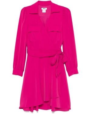DKNY ベルテッド ラップドレス - ピンク