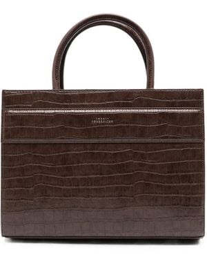 Twentyfourhaitch Serane Crocodile-Effect Leather Tote Bag - Brown