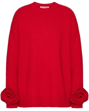Valentino Garavani ローズアップリケ セーター - レッド
