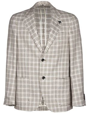 Lardini Houndstooth Jacket - Grey