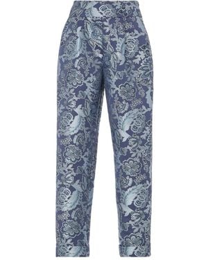 Temperley London Floral-Print Pleated Trousers - Blue