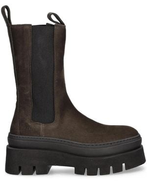 COPENHAGEN Platform Pull-Tab Chelsea Boots - Black