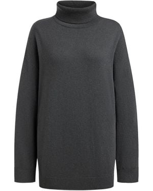 12 STOREEZ Turtleneck Merino-Wool Jumper - Grey