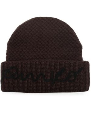Pinko Bambu Logo-Embroidered Beanie Hat - Black