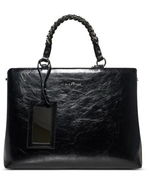 John Richmond Braided-Handle Tote Bag - Black